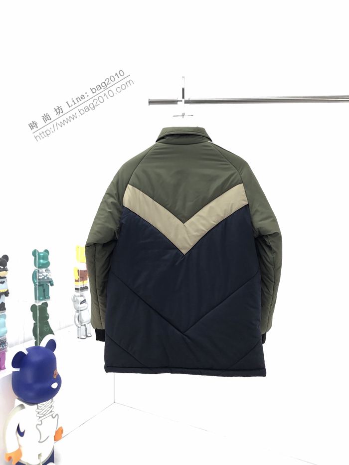 Gucci男裝 古奇2020秋冬新款GGlogo織帶拼色棉服外套  ydi3158